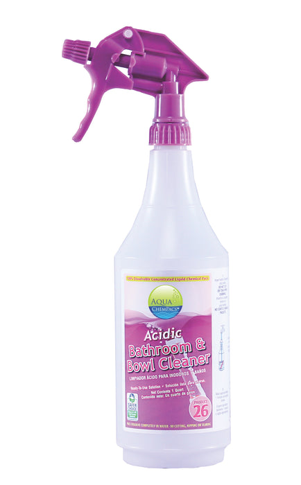 Acidic Bathroom & Bowl Cleaner 12 Labeled Bottles (for quarts)